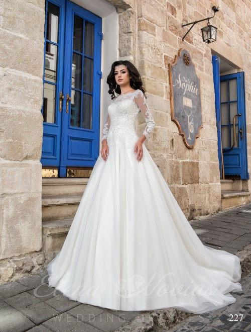 Wedding dress with a false decolette model 227 227